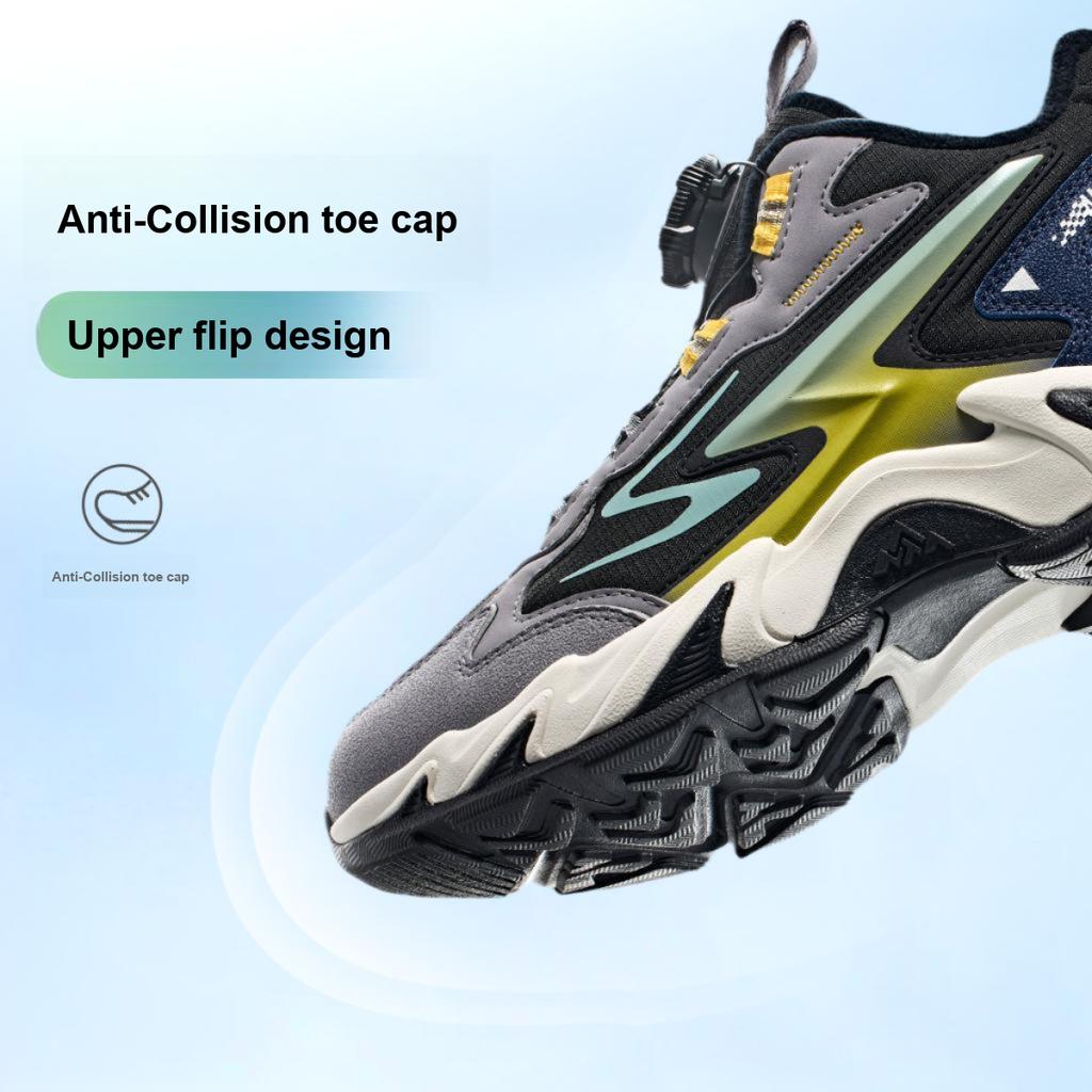 Anta Kids Trendy Fashion Thickened Warm Non-Slip Durable Low-Top Casual Shoes Kids Casual Shoes Black Gray A12446933-2