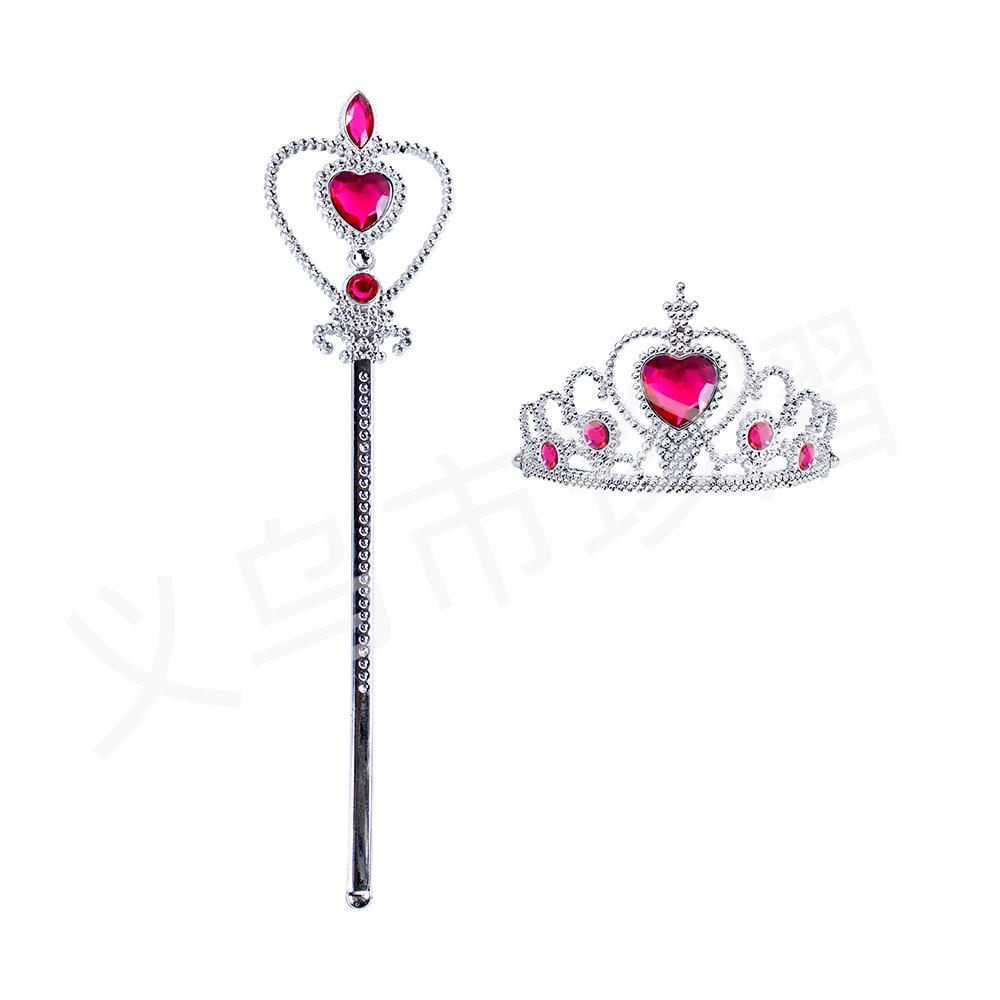 Elsa-Inspired Frozen Princess Accessory Set: Crown, Magic Wand, Necklace, Gloves, and Ring