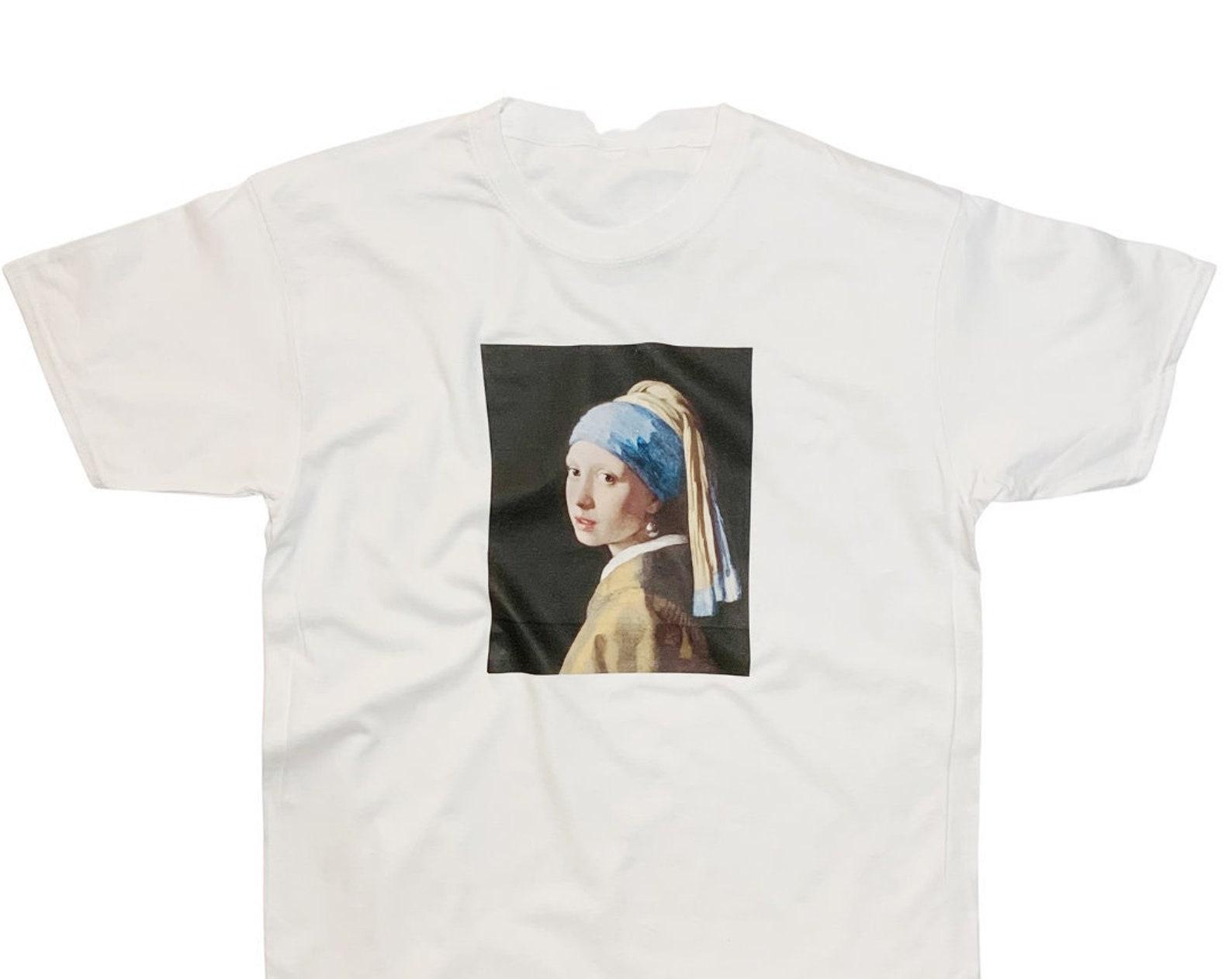 Vermeer Girl with a Pearl Earring T-Shirt, Vintage Art Tee XL