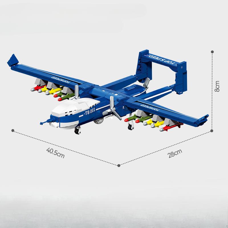 

434 шт. Военная серия Дрон-истребитель Двойной Скорпион Детские игрушки-конструкторы Без коробки