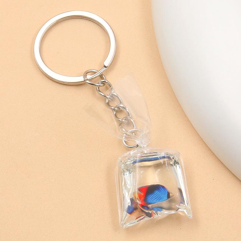 28 Styles 28x90mm DIY Transparent Resin Goldfish & Clownfish Keychain Pendant Ornaments