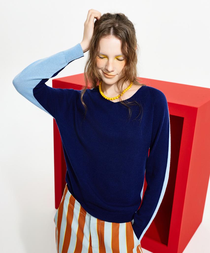 Seunoya 26Ss Wool Wholegarment Two-Way Color Pop Pullover