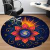 1pc Cosmic Lotus Mandala Carpet for Office Non-Slip, Round Carpet, Soft & Comfortable, Carpet for Office, Lightweight Round Floor Mat