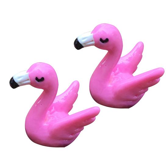 2Pcs Flamingo Toys Vivid Exquisite Small Mini Lovely Flamingo Figurine Desk Decor