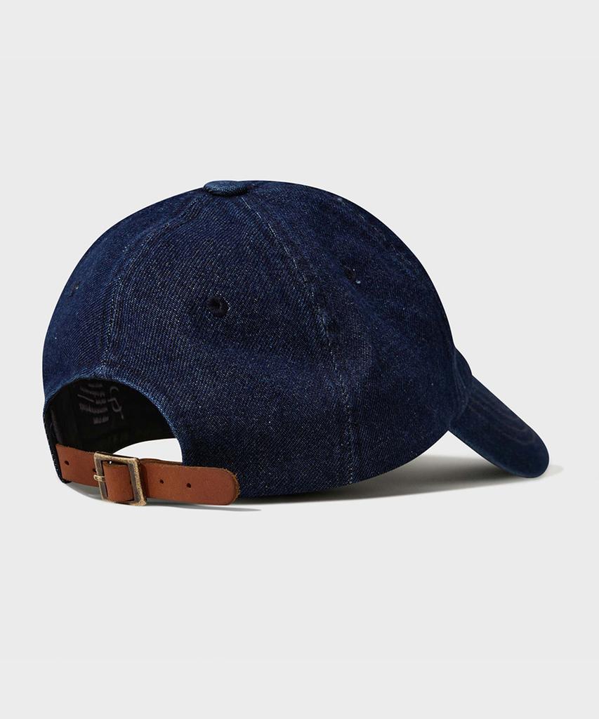 FFEFF STUDIO Vintage Washed Denim Wappen Ball Cap (Deep Blue)