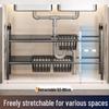 Rozšiřitelný kuchyňský úložný regál: Podumyvadlová police na organizér na nádobí