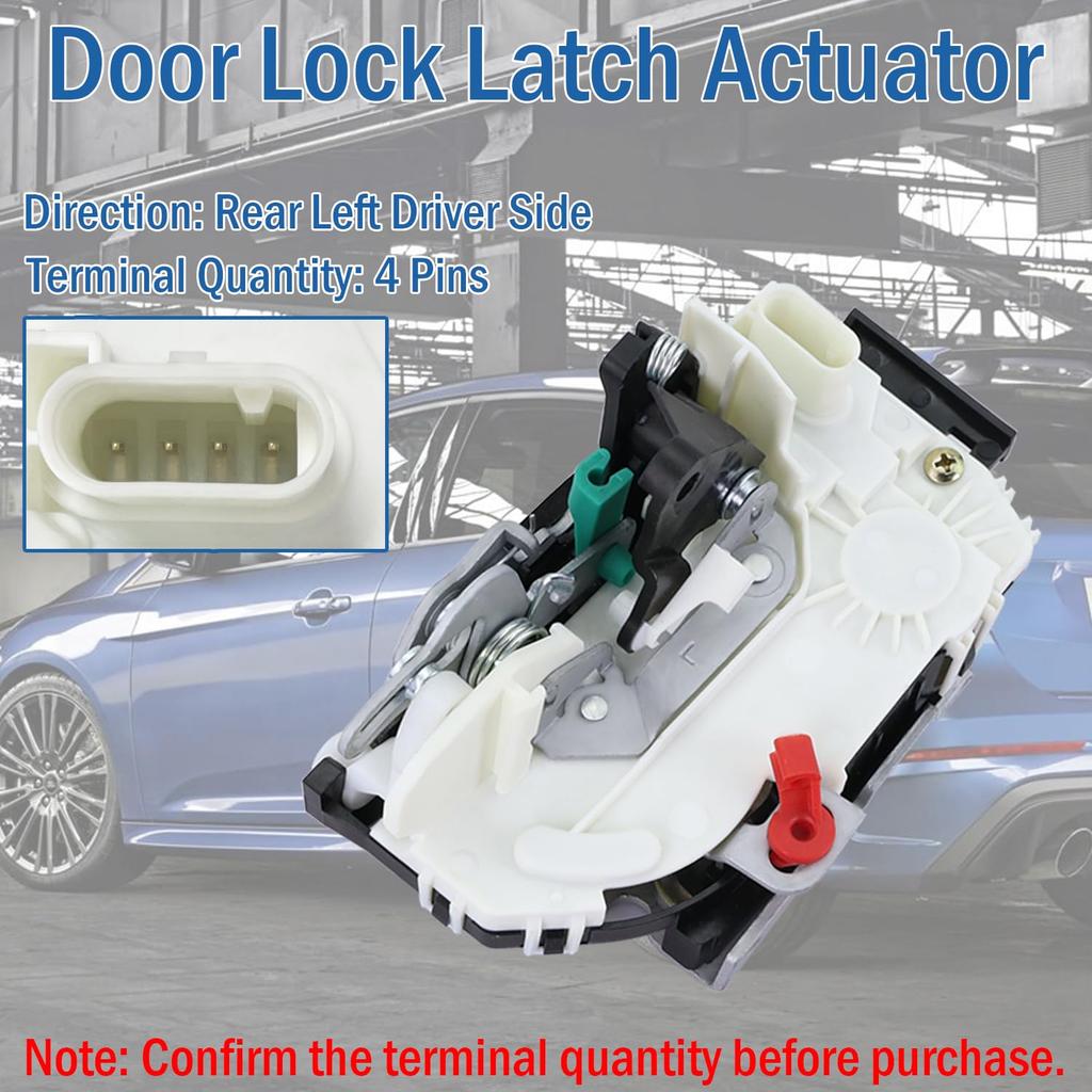 Qagea Rear Left Driver Side Door Lock Latch Actuator Fit For 2009- Dodge Ram 1500 2500 3500 Jeep Patriot, Replaces 931-092 DLA1066 4589651AB