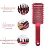 Hot Design Curve Vent Plastic Hairbrush Wet Curly Detangle Hair Brush for Salon Hairdressing Styling Tools Anti-static Red Brush