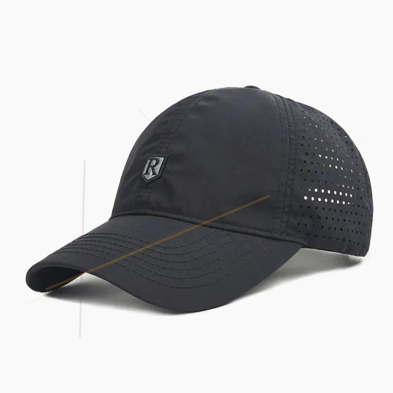 Unisex Large Head Circumference Summer 6-Panel Baseball Cap Waterproof Quick-Dry Breathable Outdoor Sun Protection 100% Adjustable чёрный