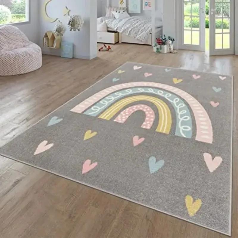 Rainbow Carpet for Living Room Baby Crawling Rugs Art Photography Props Girl's Bedroom Decor Floor Mat Children Playing Carpets