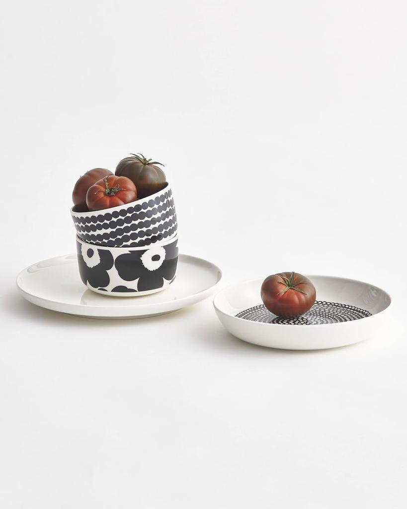 Marimekko bowl, 12.5cm, 500ml, deep bowl, SIIRTOLAPUUTARHA design, white x black, 063300 190 [Parallel import]