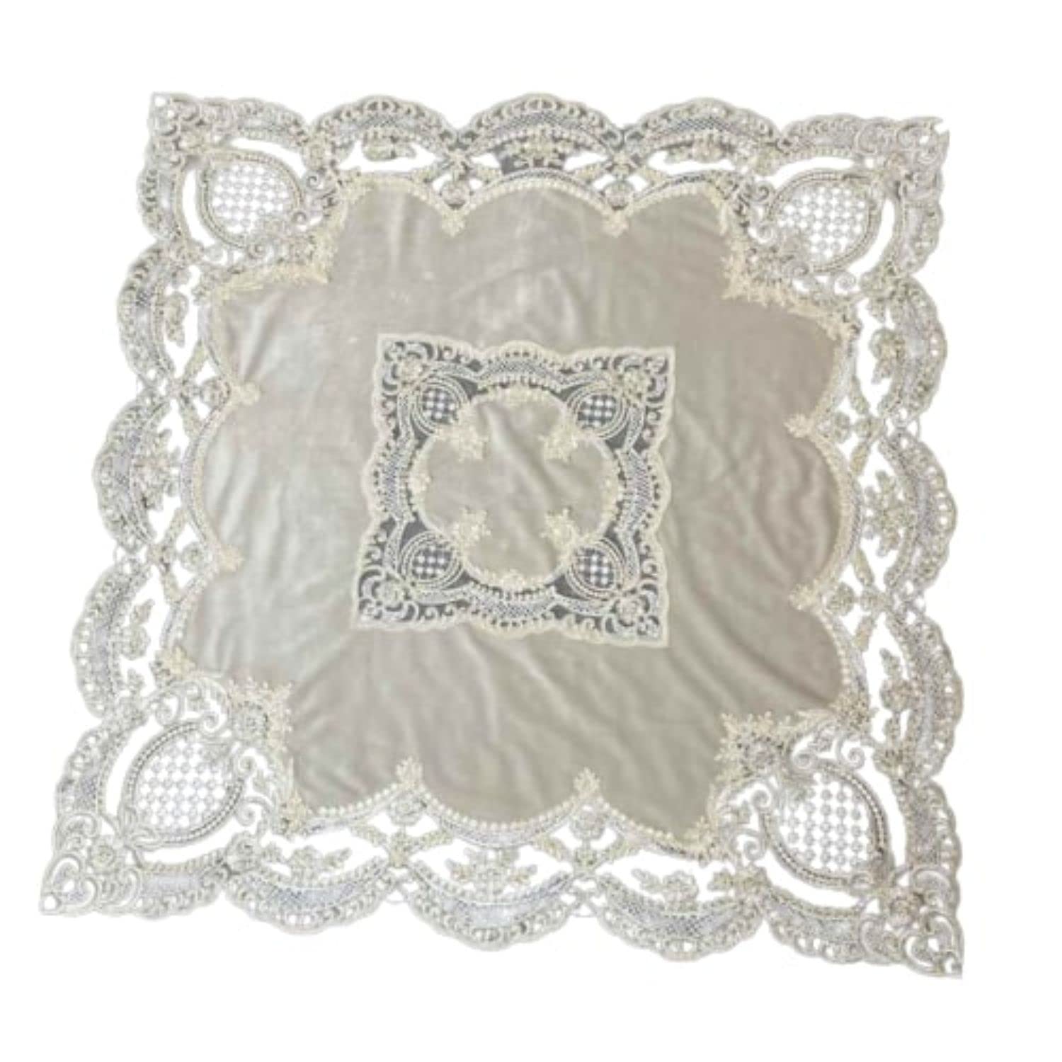 

Elegant Interior Italian Lace Tablecloth, Beige, 85x85cm, for Beauty Salons and Nail Salons, 12116TC