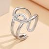 Geometric Lines Open Stainless Steel Ring in Gold-Plated Titanium