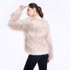 Tan Shearling Short Sleeve Plus Size Women's Fur Coat