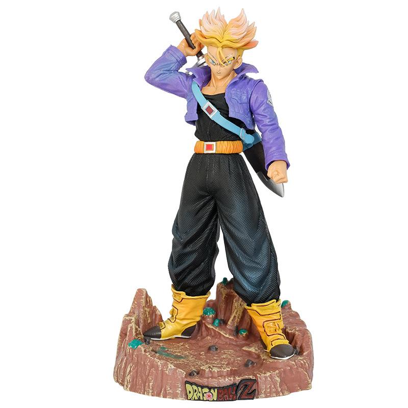 23cm Anime Dragon Ball Z Super Saiyan Trunks 2 Heads PVC Action Figure Battle Statue Collection Game Model Kids Toys Doll Gifts