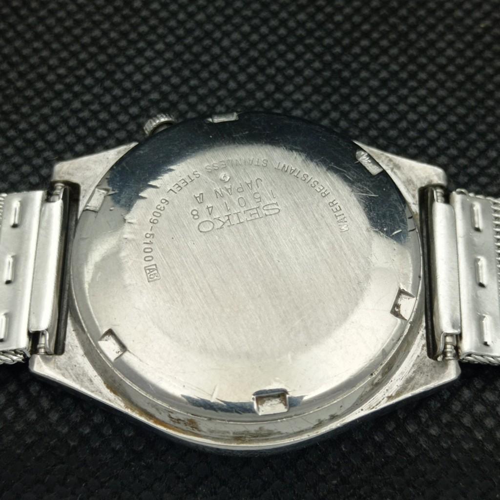GEBRAUCHTE VINTAGE SEIKO 5 AUTO 6309A JAPAN HERREN TAG/DATUM SILBERUHR 588c-a313918-9