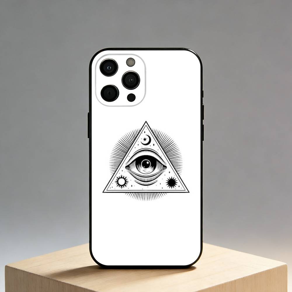 

I-Illuminati Phone Case For iPhone17,16,15,14,13,12 Plus,Max Soft Silicone Black Cover iPhone17promax