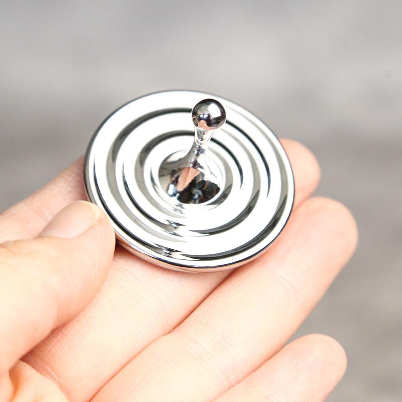 Wassertropfenform Metallkreisel Silber Handkreisel Fingerspitzen Kleiner Zyklon Kreisel Antistress Fidget Spielzeug Erwachsene Geschenke