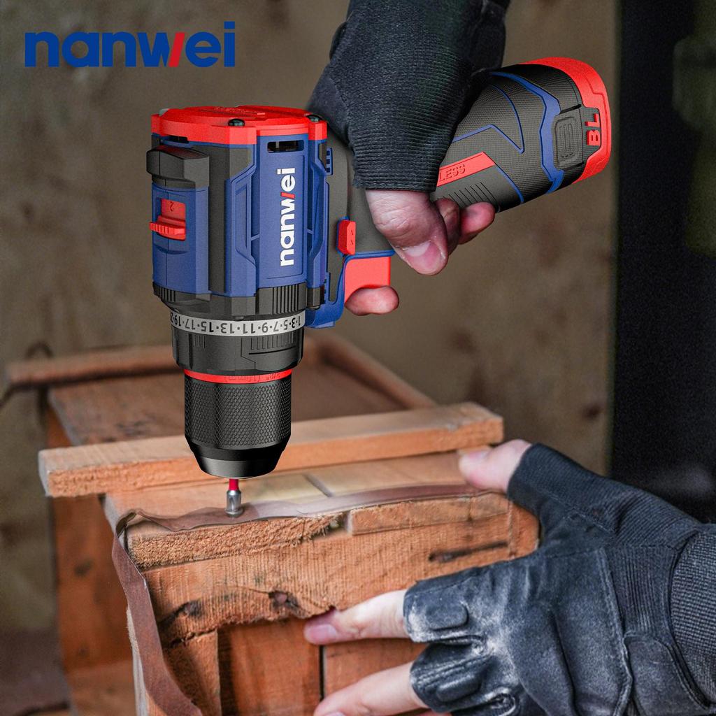 NANWEI 45N Electric drill 10 mm with two-speed function, 16V, brushless motor