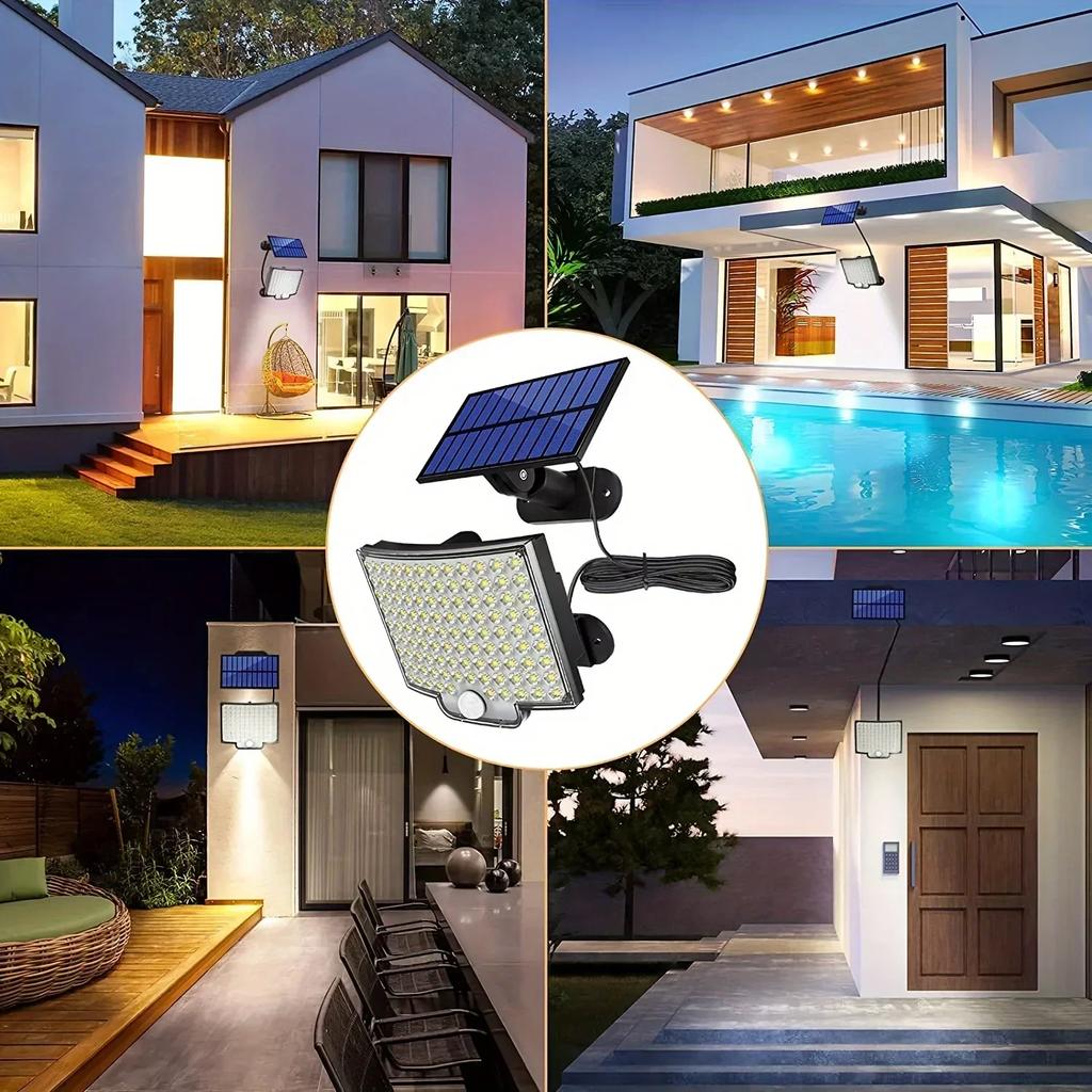 1/2 Pcs Solar Garden Light Motion Sensor 106 LED Solar Outdoor Wall Light Remote Control Camping Garage 4 Modes Security Lights