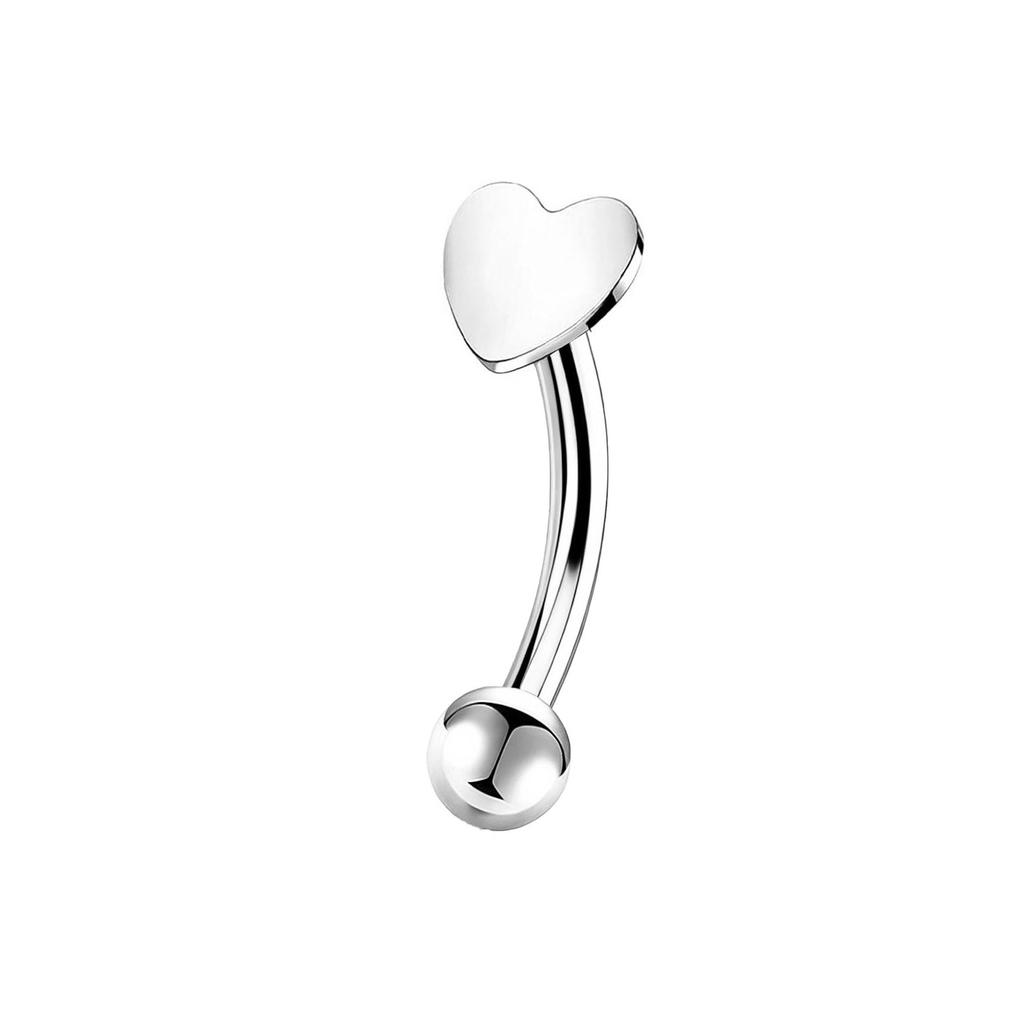 Stainless Steel Eyebrow Pins, Moon-shaped, Heart-shaped, Five-pointed Star-shaped Ear Bar Pins