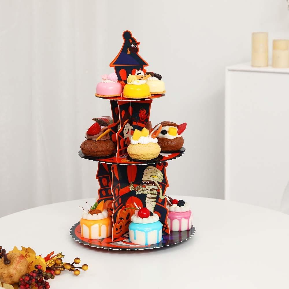 Three Tier Stylish Cake Display Stand Ideal For Halloween Celebrations Festive