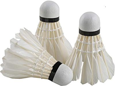 LLB SPORTS Badminton Feather for 3 Count Shuttlecocks, White, Shuttlecocks, Leisure, 197mm,