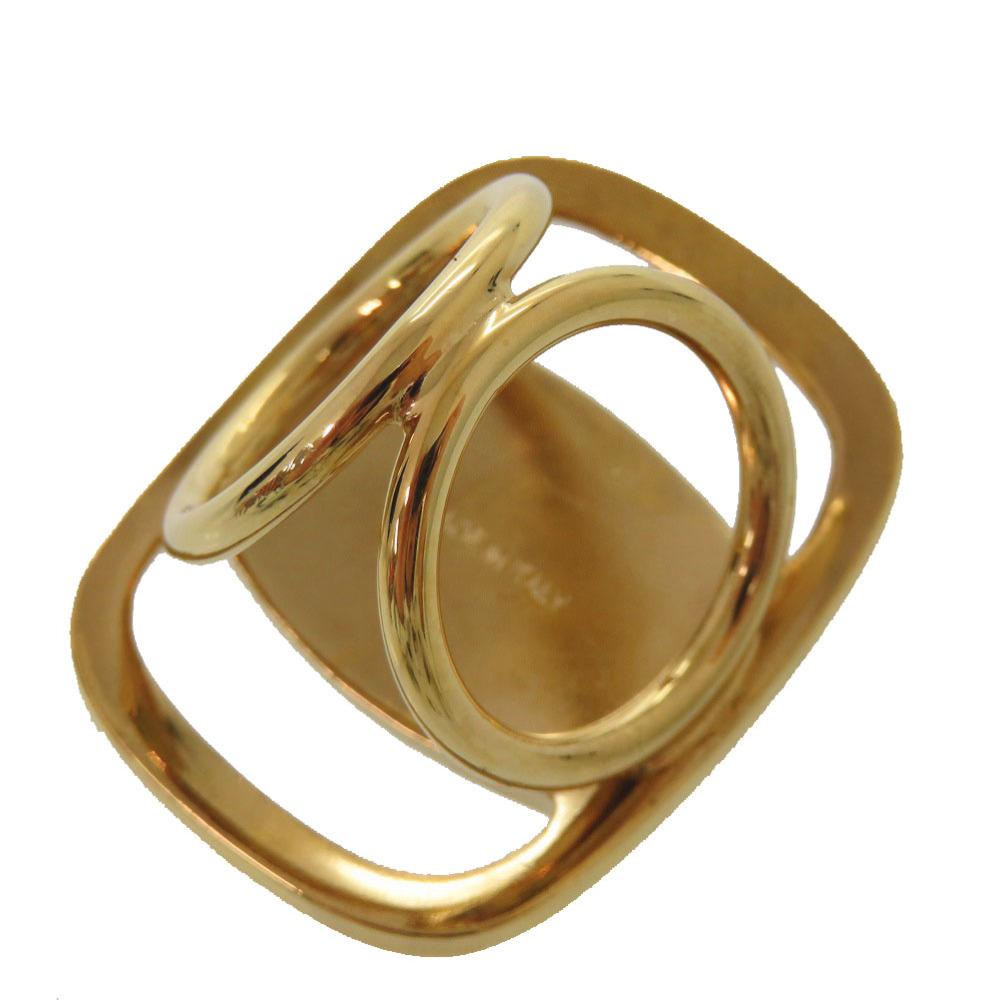Used AUTHENTIC Salvatore Ferragamo 0089560 Vala Scarf Ring Gold Metal