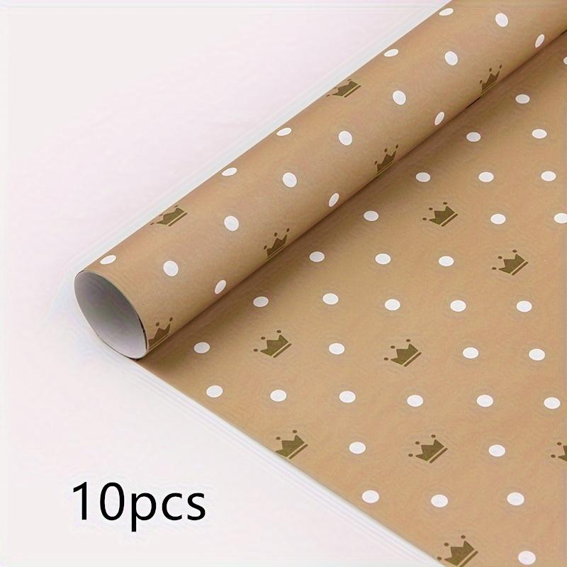 10Pcs Golden Gift Wrapping Paper Holiday Simple Light Luxury Plaid Stripes Diy Book Wrapping Paper Gift Paper