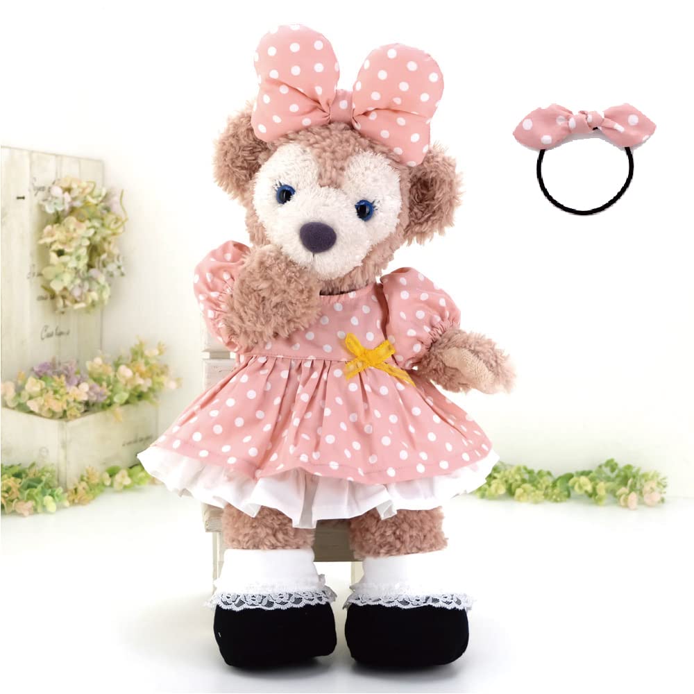 cushu cush Duffy and ShellieMay Costume Toy Sold Made in Cute Light Pink Polka Dot and Shoes (Plush Separately) Japan, Dress, Headband, Petticoat,