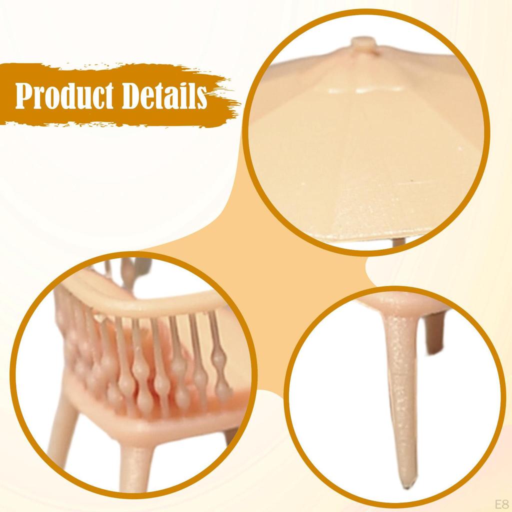 1/64 Miniature Table Chair Set Mini Furniture Model Decoration Creative Tiny Resin Modern Desk