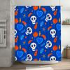 Blue Waterproof Fabric Shower Curtain With Skull Flower Print For Home Decoration Bathroom Accessories