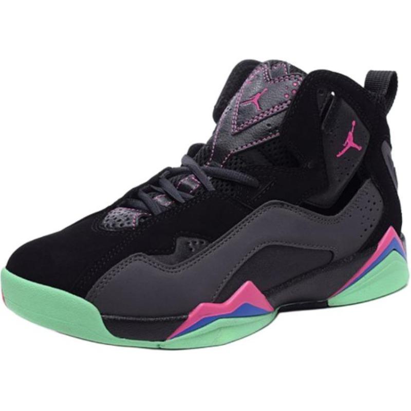 Zapatillas de baloncesto Air Jordan 7 TRUE FLIGHT GS de caña alta negras de moda versátiles unisex 342774-039