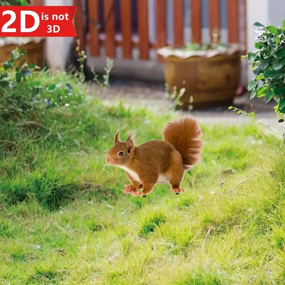2D Cute Squirrel Garden Plug. Durable Outdoor Decor for Lawn, Yard & Flowerpots.