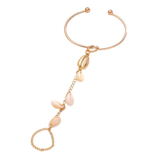 Модный набор из цепочки на палец и колец Соединенный браслет с регулируемыми кольцами Винтажная рука A