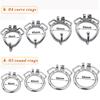 SHAZ Stainless Steel Round Curved Ring Male Adult Chastity Lock Cock Cage Accessories Anti-Erection Device BDSM Sex Toys for Men