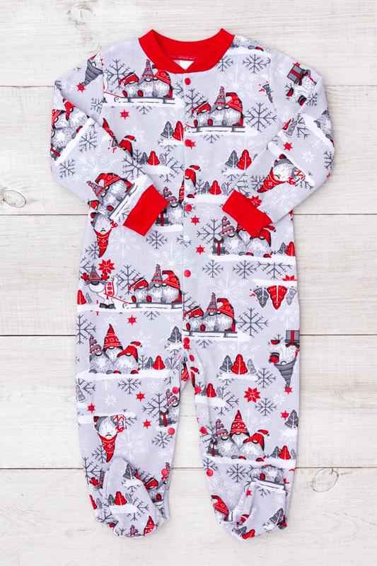 

Утеплений дитячий комбінезон з різдвяним принтом – Унісекс, Демісезонний, 5058-024 HC 62 ferrari червоний колір