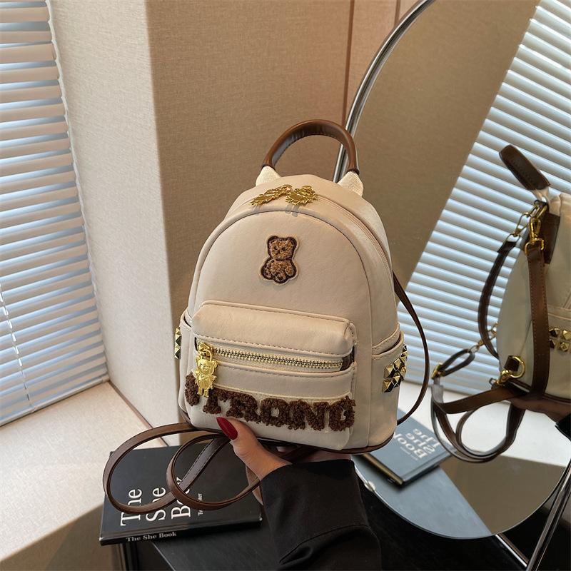 High-value Bear Backpack Women's New Fashionable Versatile Small Bag Student Travel Small Backpack