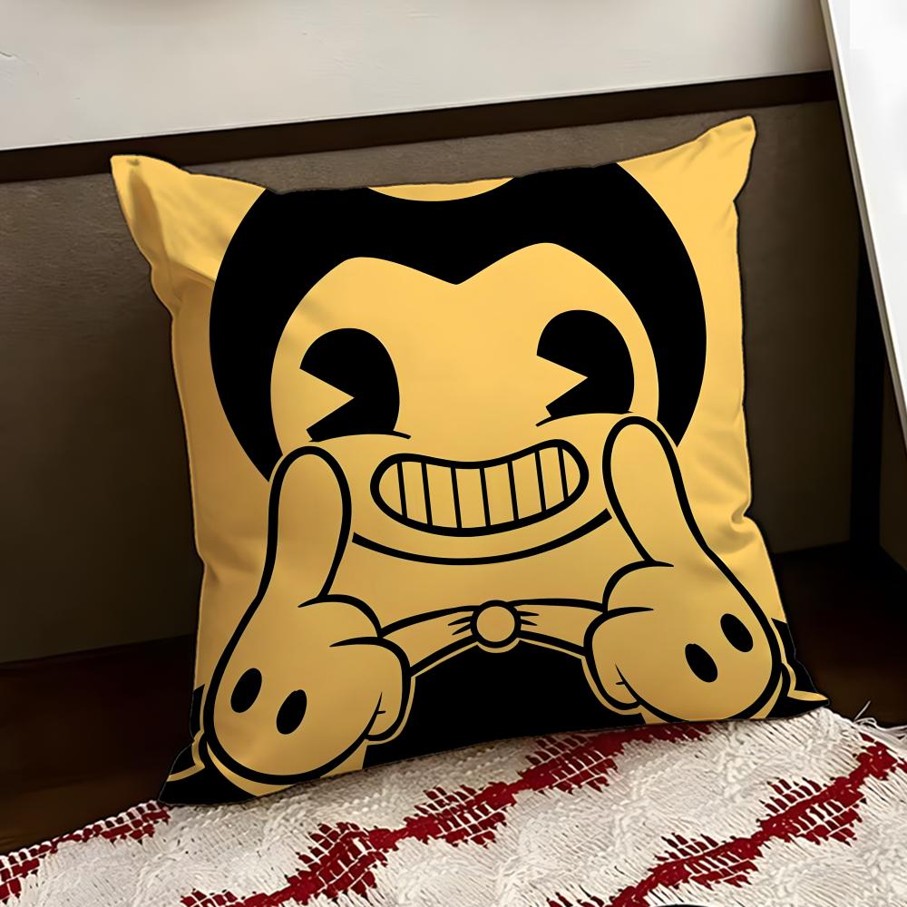 BBendy and Tthe Ink MMachine Cushion Cover Reversible Soft Durable Pillow Cover Home  Car MultiScene Use for Daily Comfort