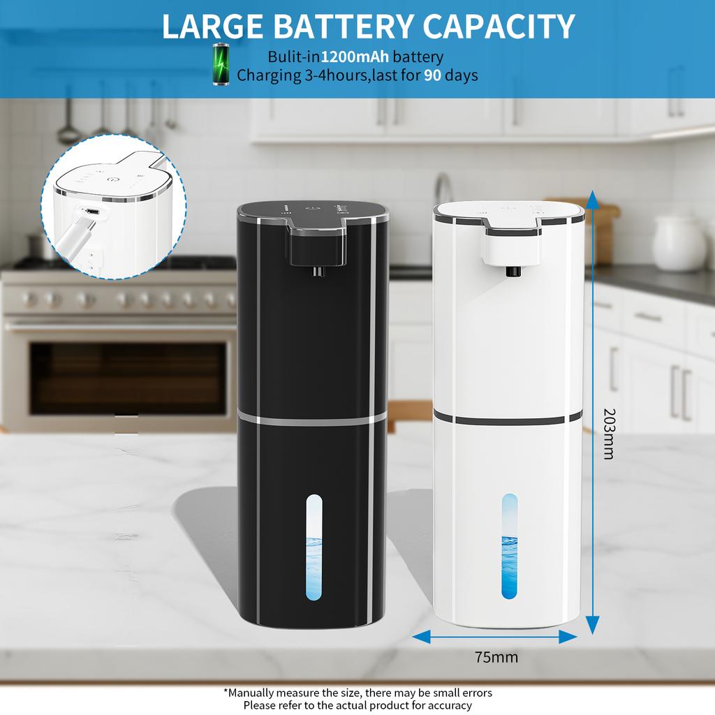 420ml Automatic Soap Dispenser Infrared Sensor Touchless Dish Soap Dispenser 4 Adjustable Liquid Dispenser for Bathroom Kitchen