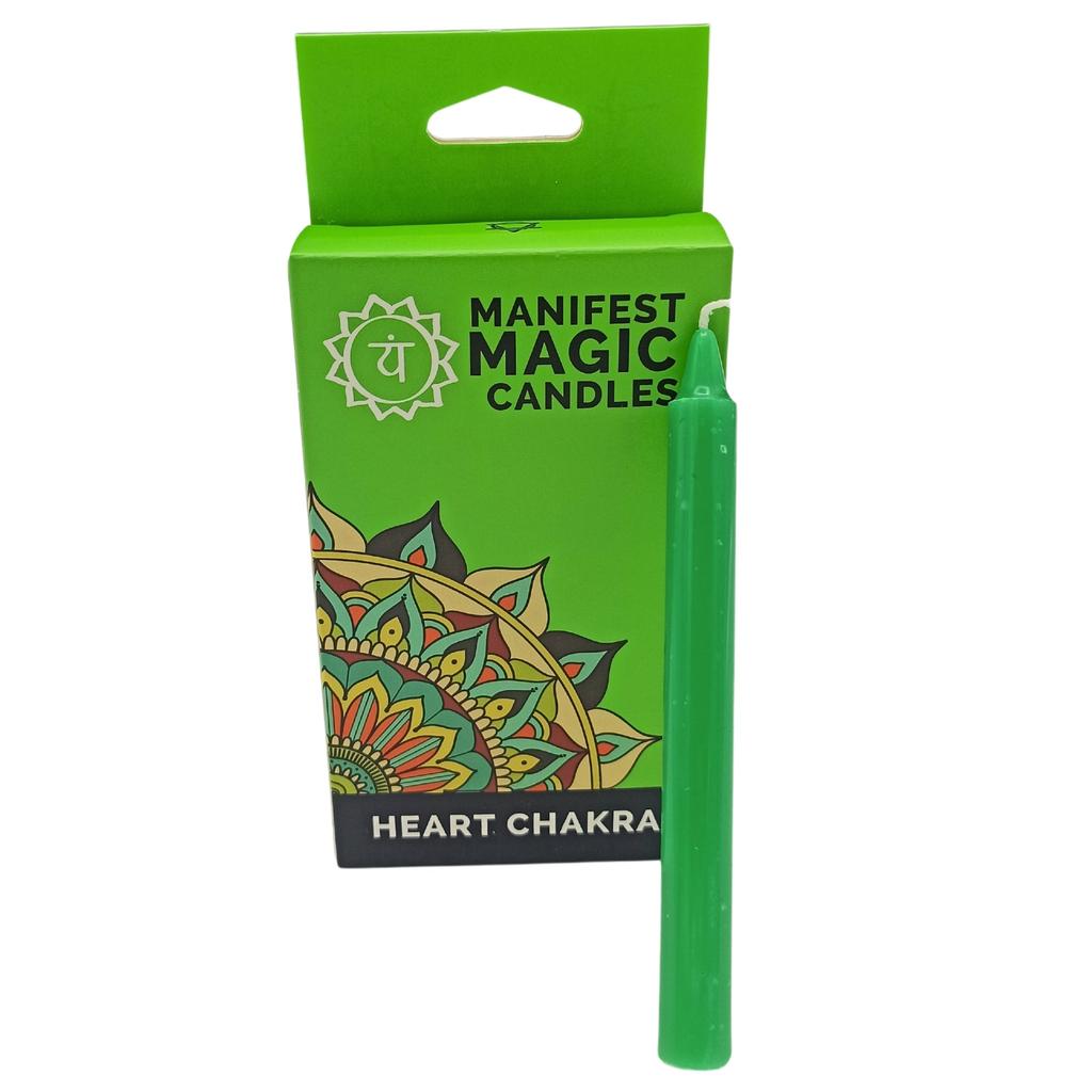 Green Heart Chakra Anahata Candles, Pack of 12