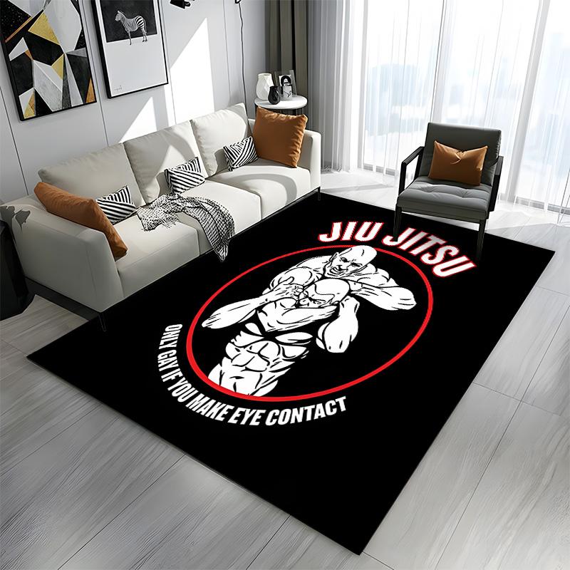 Jiu Jitsu Fighters in Combat Artwork Patterned carpet a non slip rug suitable for all seasons and any setting, gift