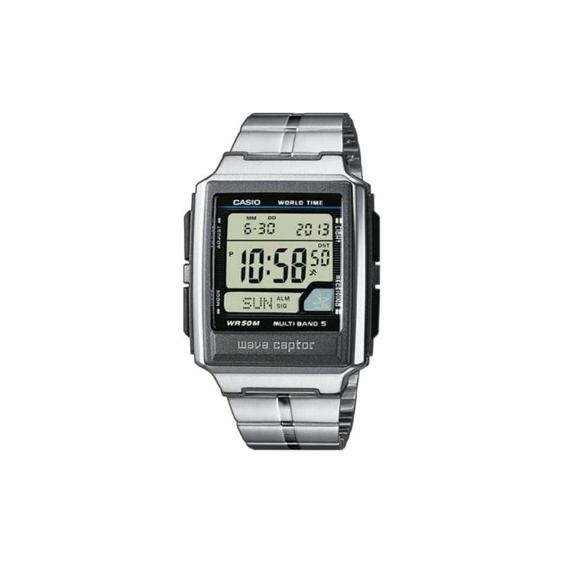 

Casio DIGITAL series-square quartz movement waterproof and shockproof sports watch men s watch quartz movement stainless steel strap WV-59DE-1AVEF серый