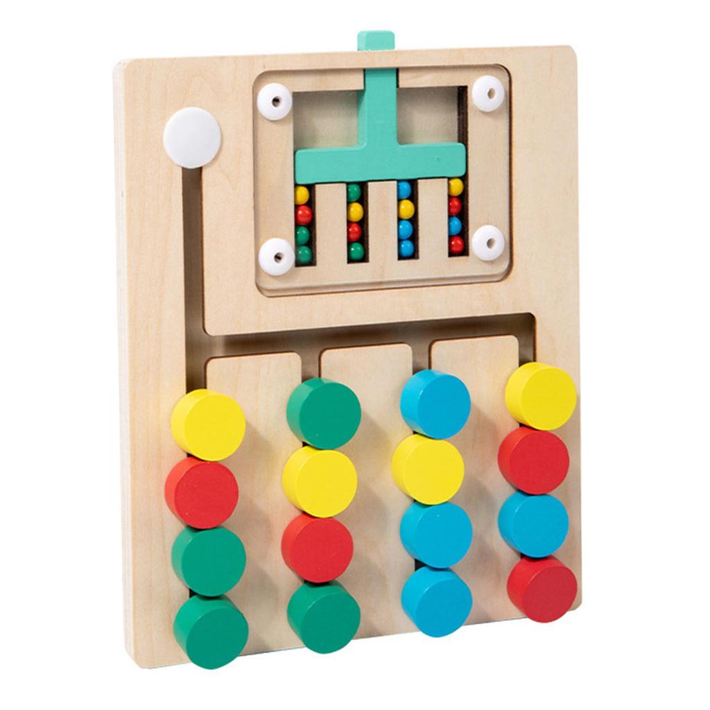 Wooden Color Matching Brain Teasers Game Activities Sorting Play Early Educational Travel Toy
