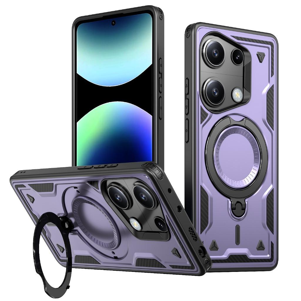 For Magsafe Phone Case For Xiaomi Redmi Turbo5 Max Turbo4 Note 13 14 15 Pro+ Plus 5G 14S 13R 360° Magnetic Ring Holder Cover