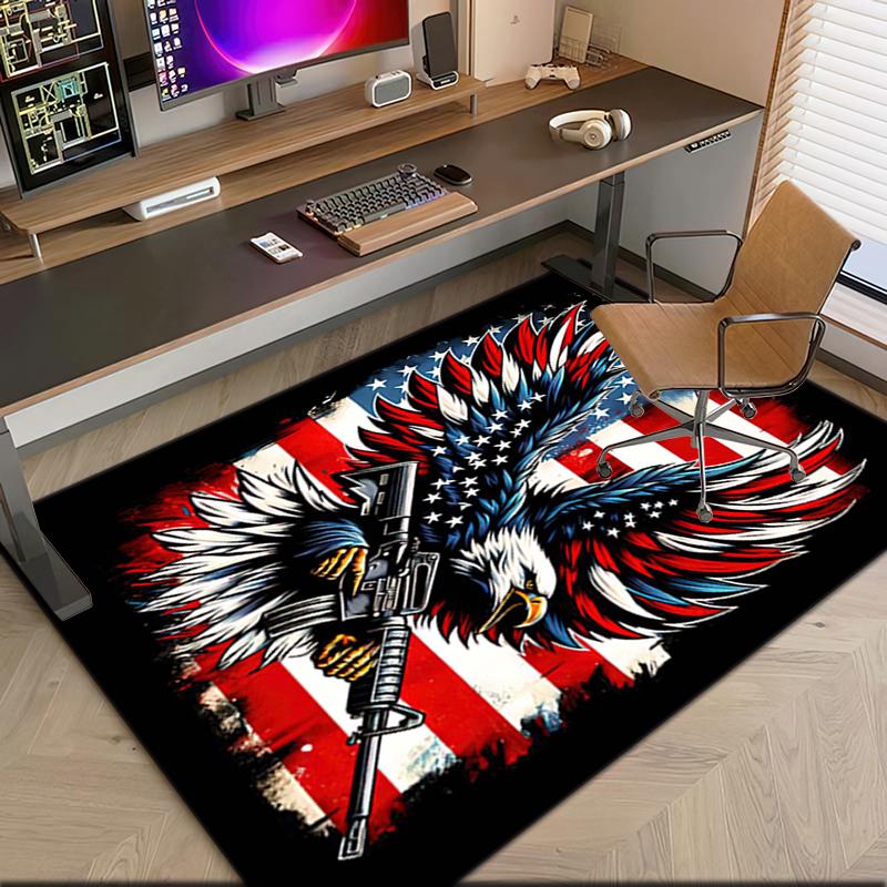 1pc The majestic American bald eagle Carpet Rug for Living Room Bedroom Home Sofa Decoration,Kids play Non-slip Floor Mat