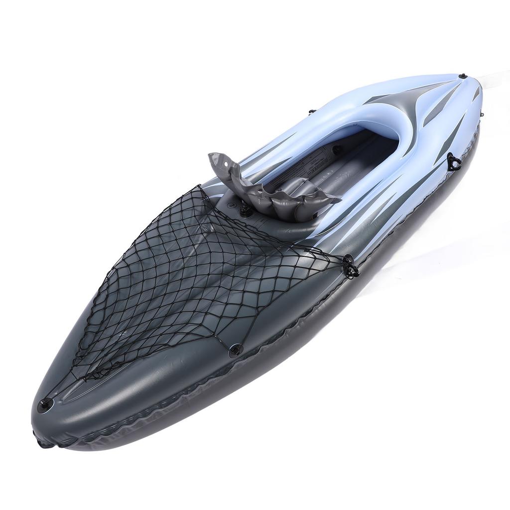 1 Person Inflatable Kayak Set PVC UV Proof Portable Blow Up Canoe Boat with Hand Pump Paddle Storage Bag for Fishing