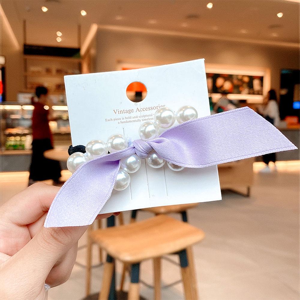 Korean Style Woman Big Pearl Hair Ties Hairband Scrunchies Girls Ponytail Holders Rubber Band Hair Accessories  New Fashion