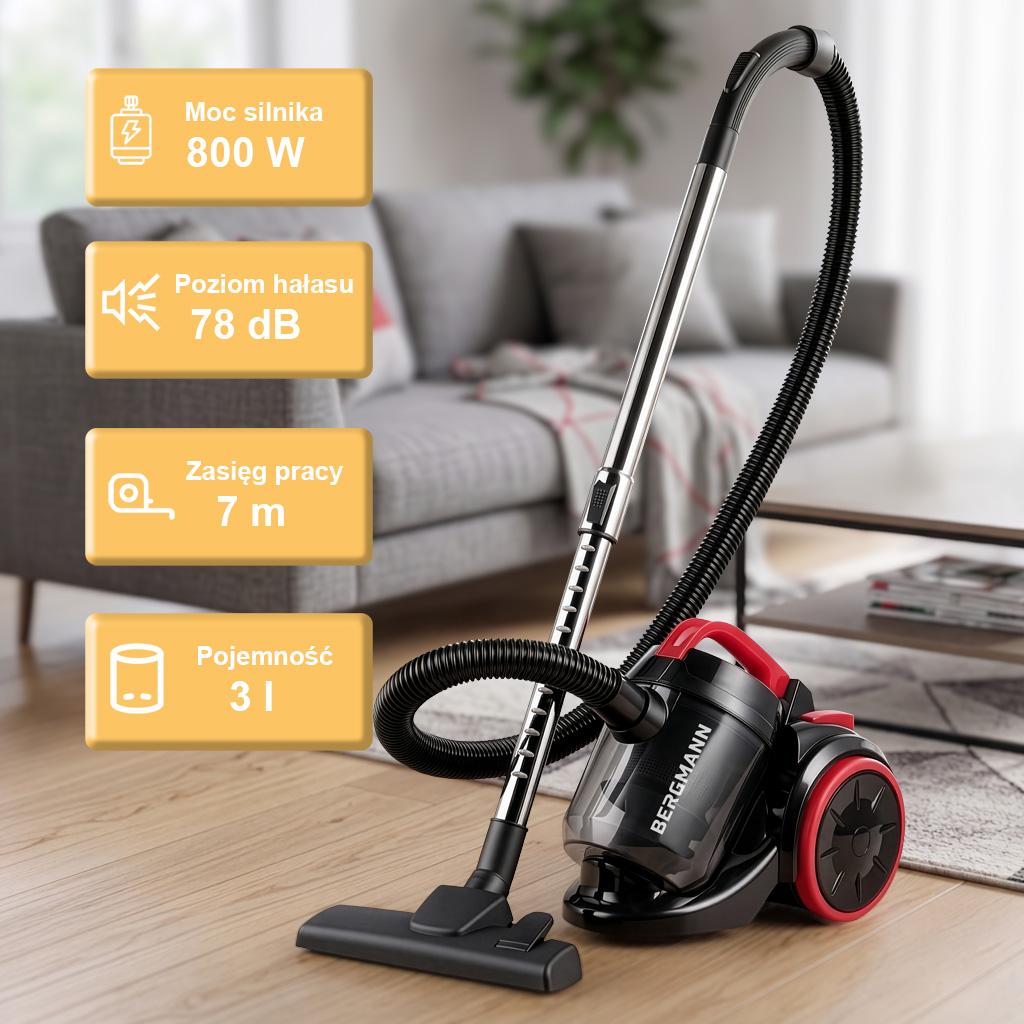 Aspirapolvere ciclonico senza sacco Bergmann Bt002O 3500 W 3L con filtro Hepa N
