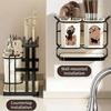 Carbon Steel Kitchen Utensil Holder Detachable Cute Cat Pattern Cutlery Organizer Standing No-drill Utensil Stand